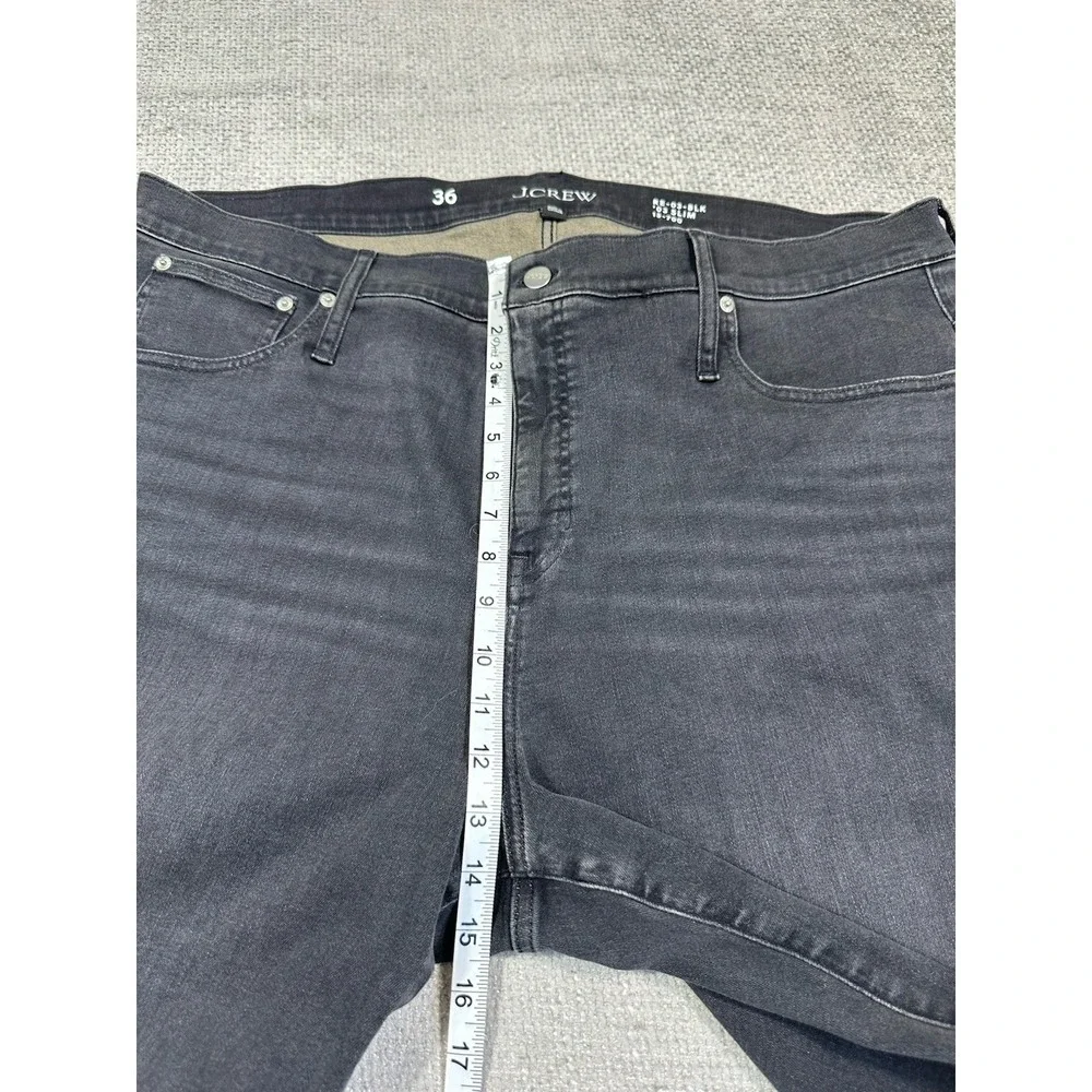 J.Crew Slim‎ Straight Jeans Women 36 43x27.5 Black RE-03-BLK CF500 Stretch